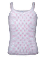 Canotta Bambina Spalla Stretta 3 / 4 Bianco Con Cuoricini Intimami Canotta Bambina Spalla Stretta 3 / 4 Bianco Con Cuoricini Intimami