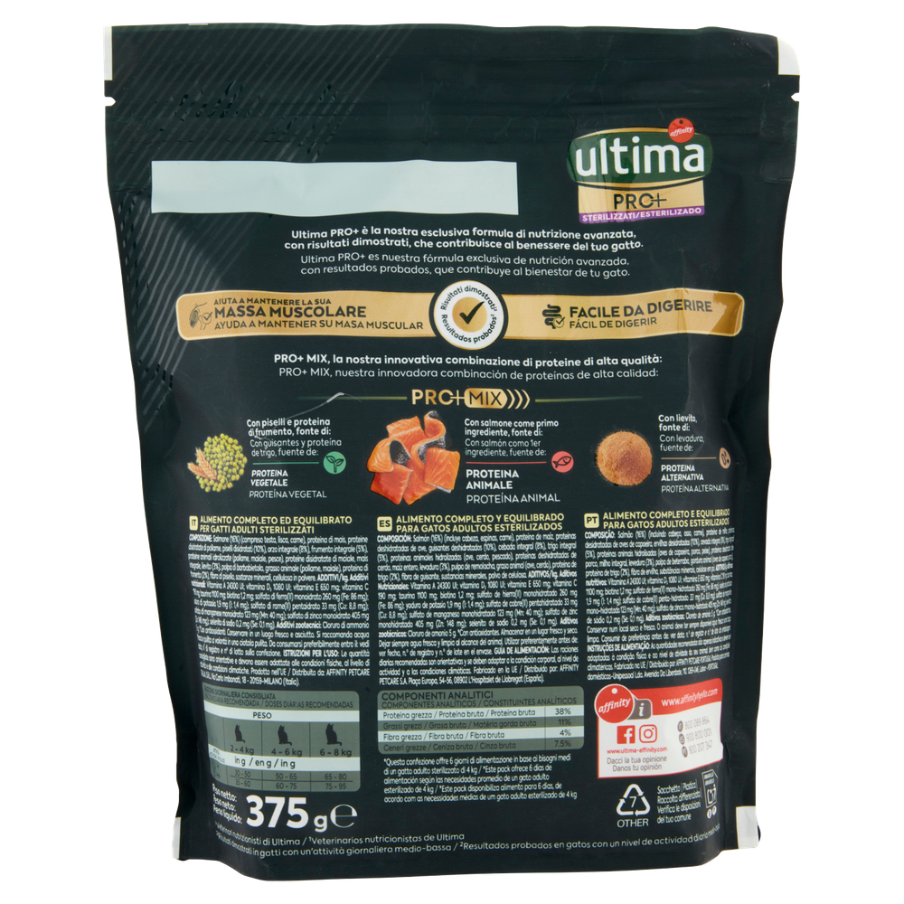 Alimento Secco Per Gatti Sterilizzati Pro + Salmone Ultima - Foto 3