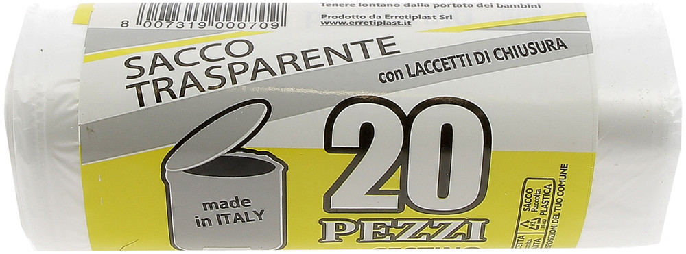 Sacchi Immondizia Trasparenti Con Lacci Di Chiusura Lt.30 - Foto 2