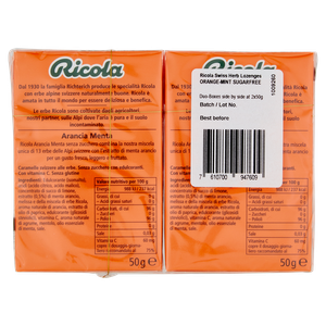 Caramelle Arancia Menta Senza Zucchero Con Vitamina C 2x50g Ricola - Foto 3