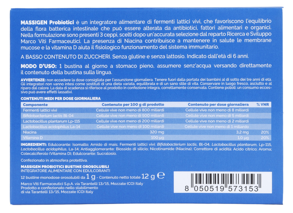 Massigen Probiotici Bustine Orosolubili - Foto 3