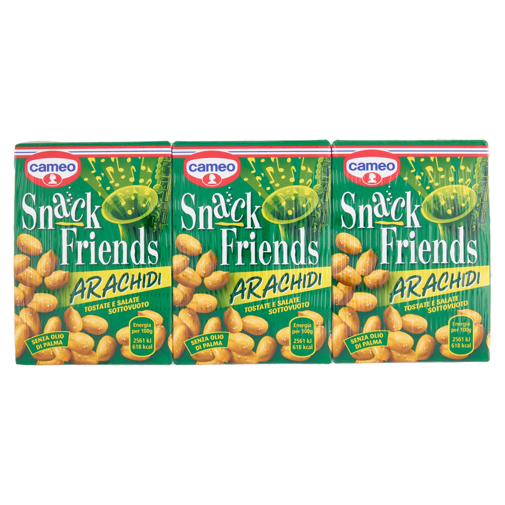 Arachidi Tostate Salate Sottovuoto Snack Friends 3x40g Cameo - Foto 3