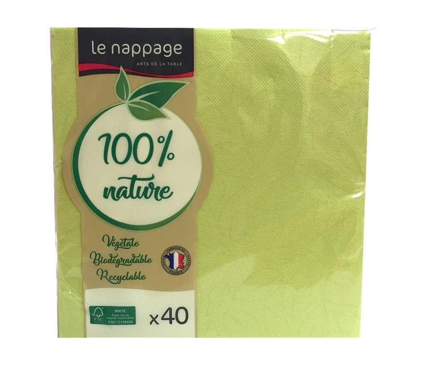 40 Tovaglioli Microgoffrati Verde Anice Tavola Viva - Foto 1