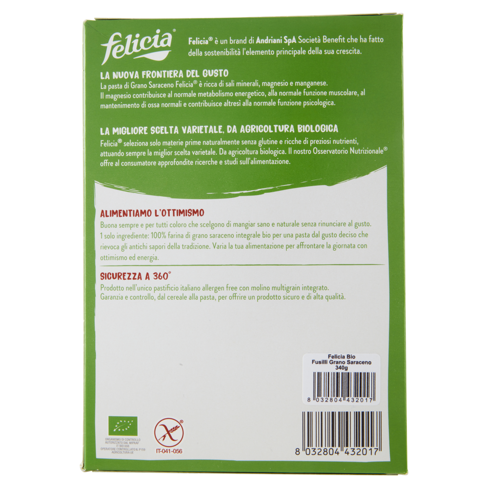 Pasta Fusilli Grano Saraceno Integrale Bio Felicia - Foto 3