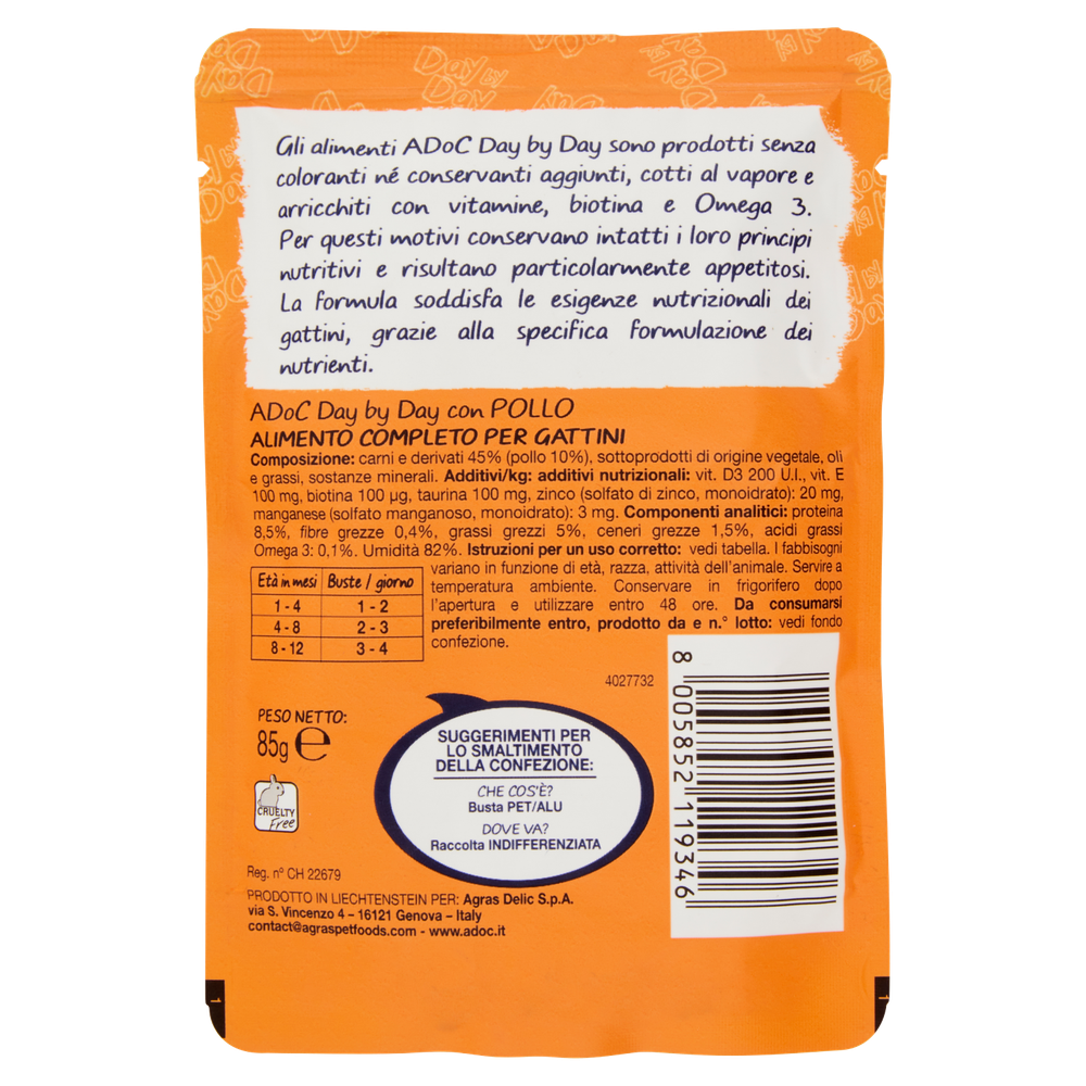 Alimento Umido Day By Day Per Gattini Con Pollo Adoc - Foto 3