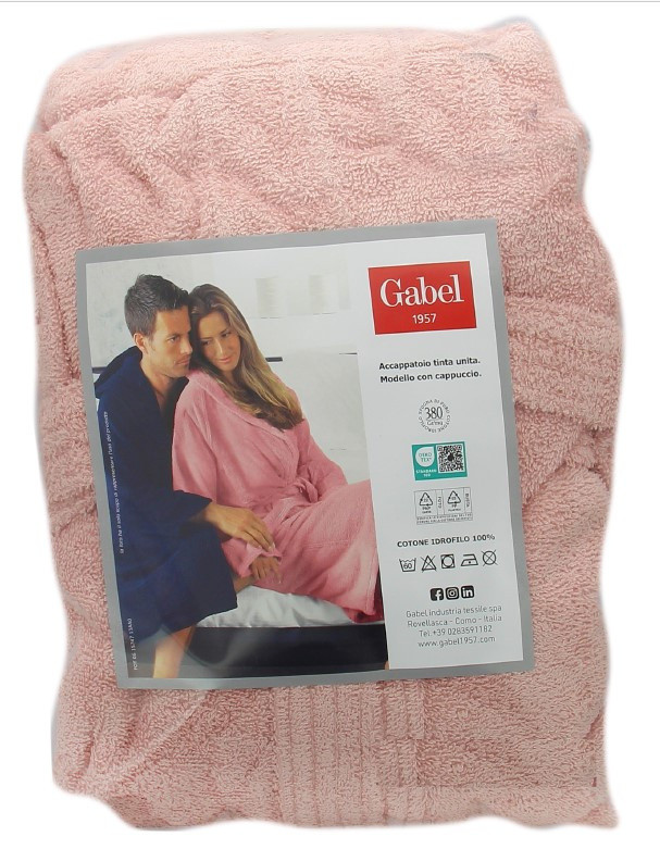 Accappatoio Unisex Con Cappuccio L Rosa Erica Gabel - Foto 1