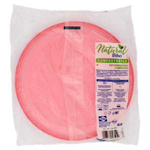 20 Piatti Piani Rosa In Bioplastica Bibo - Foto 3