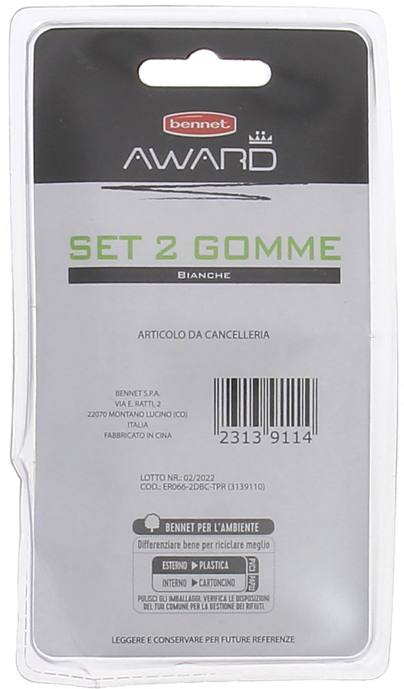 Set 2 Gomme Bianche
