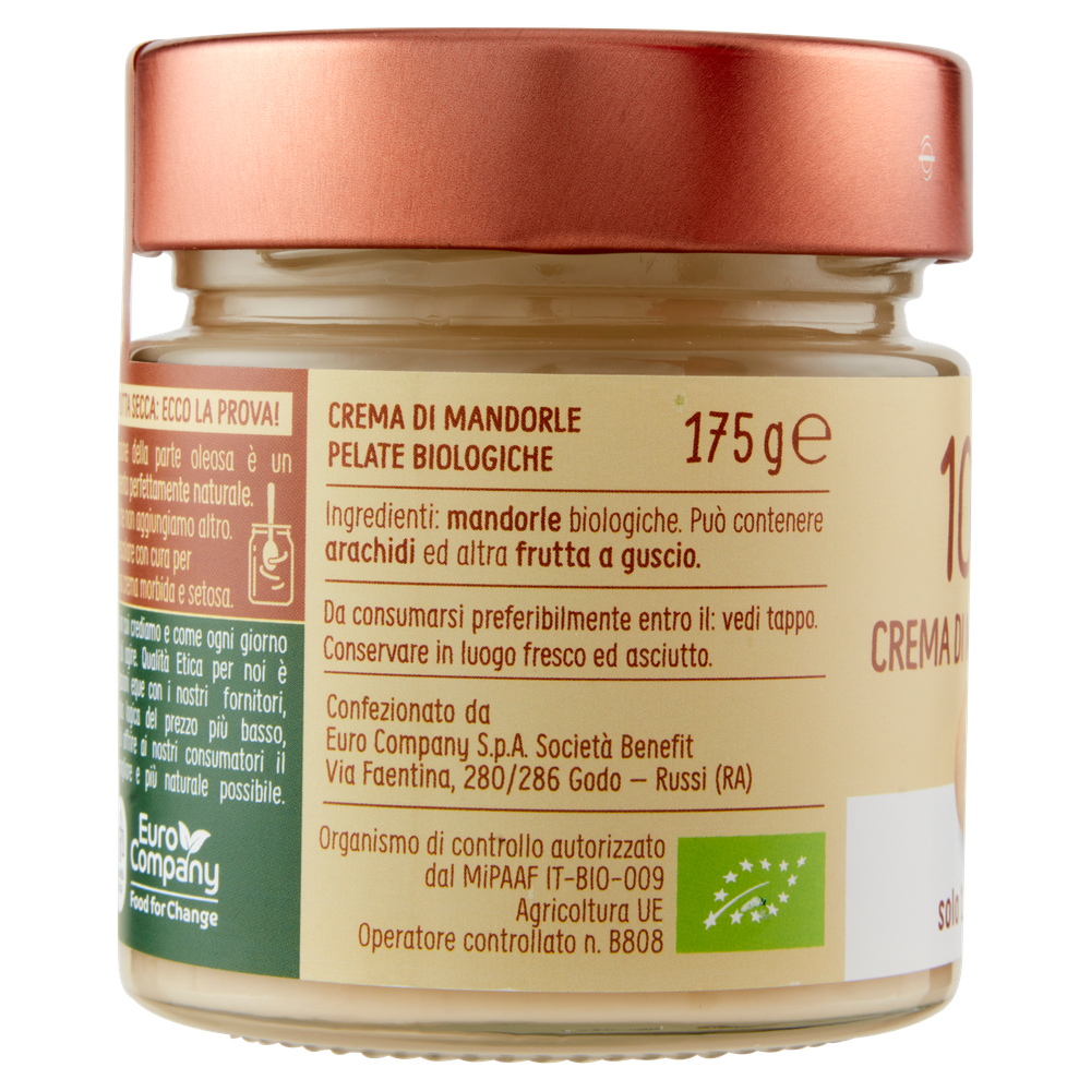 Crema Spalmabile Di 100% Mandorle Pelate Bio Eurocompany - Foto 2