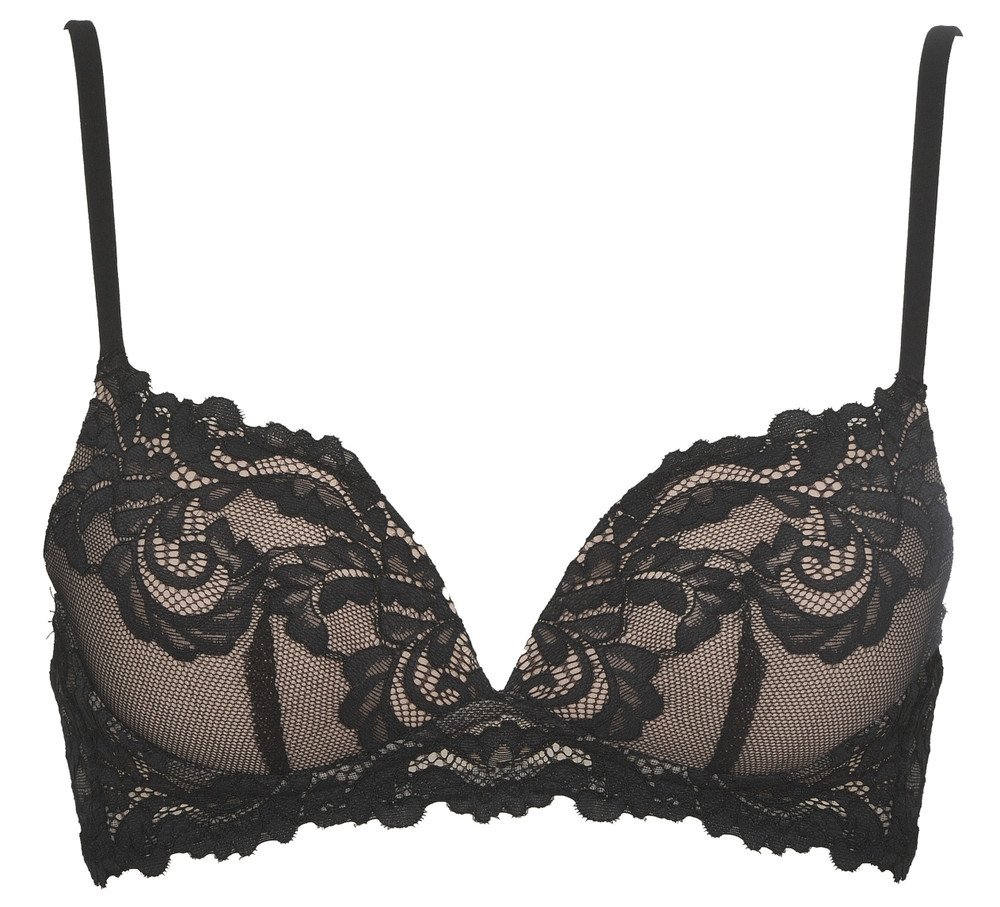 Reggiseno Push Up In Pizzo Senza Ferretto 4 Nero Infiore - Foto 1