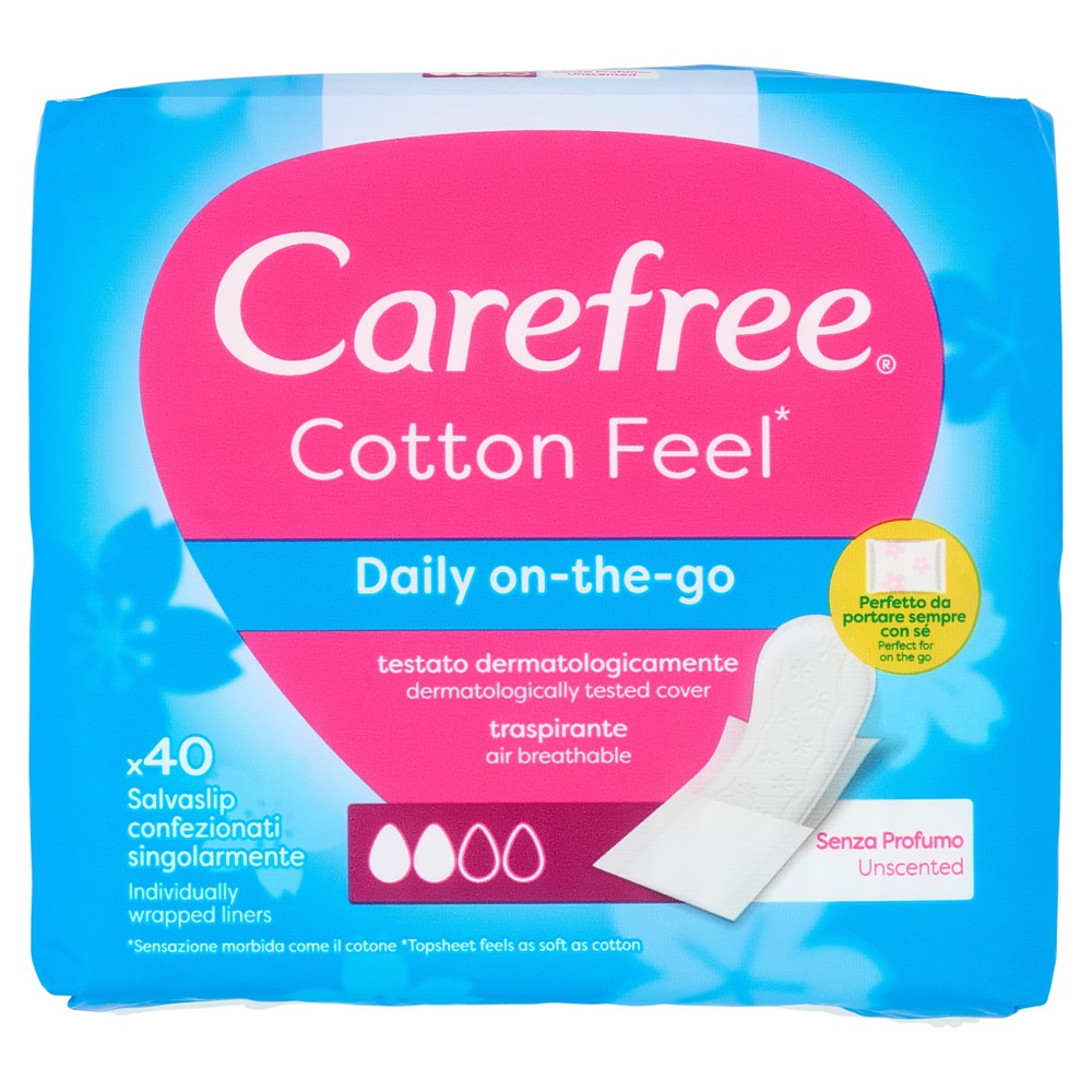 Carefree Cotton Feel Daily On-The-Go Salvaslip 40 Pz - Foto 1