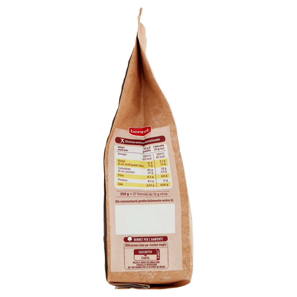 Biscotti Frollini Con Farina Integrale Al Cioccolato Bennet - Foto 2