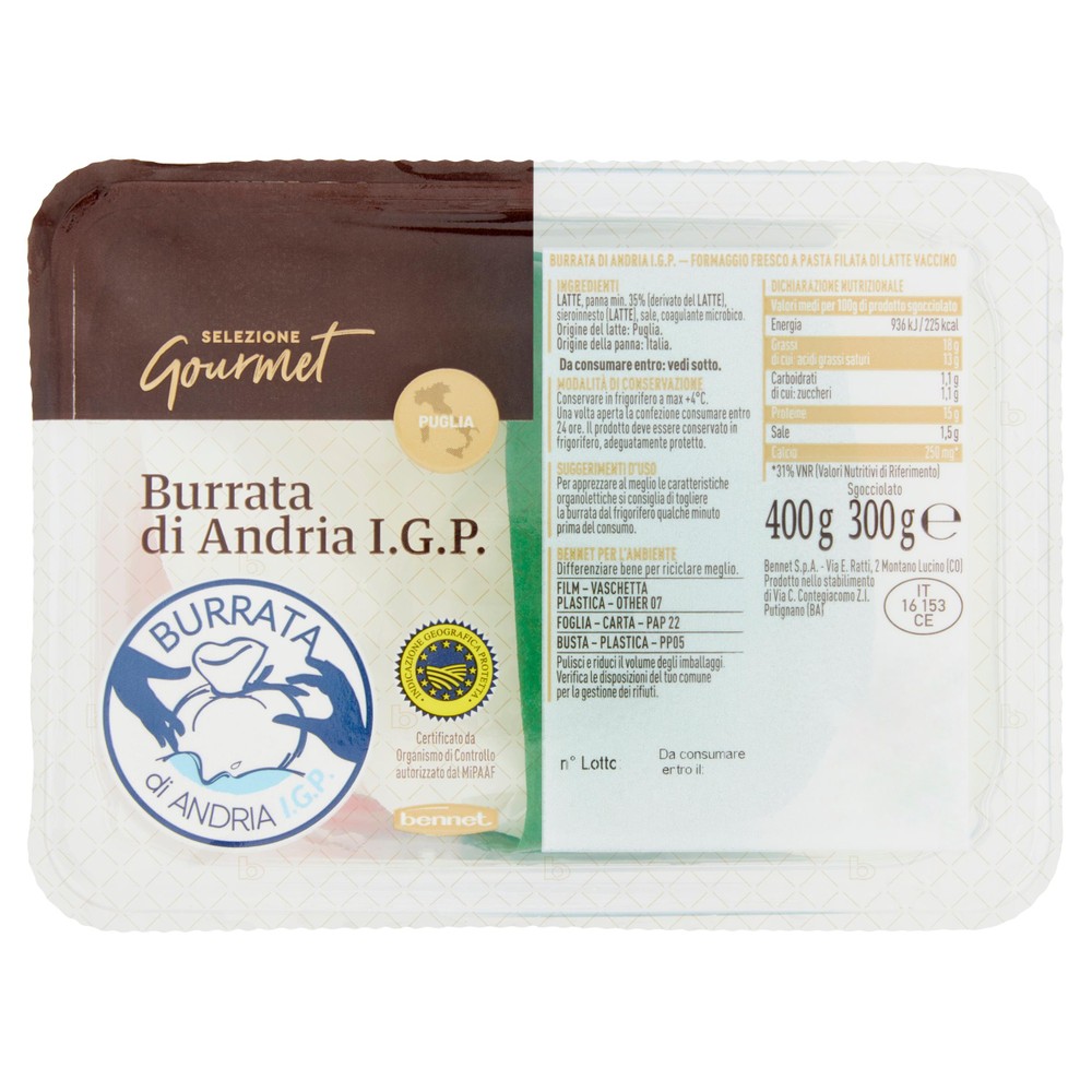 Burrata Di Andria Igp Selezione Gourmet Bennet - Foto 1