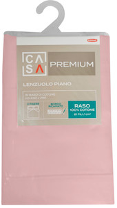 Lenzuolo Piano Raso Tinta Unita 2piazze Cm240x290 Rosa Casa Premium