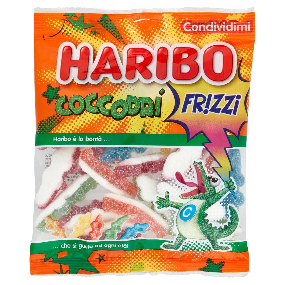 Caramelle Gommose Coccodrì Frizzi Gusto Frutta Haribo - Foto 1