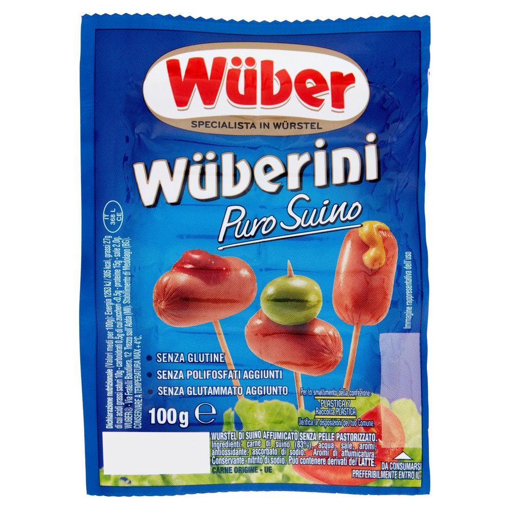 Wuberini Di Puro Suino Mini Wurstel Per Coktail E Aperitivi Wuber