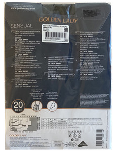 Calze Donna Autoreggenti Tg 3/4 Nero 20 Denari Golden Lady