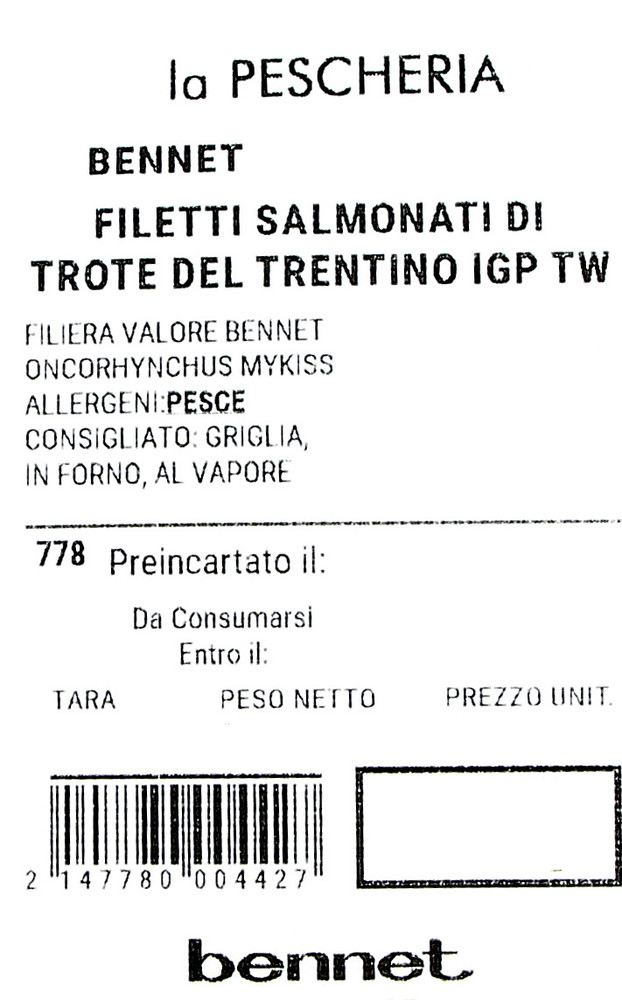 Filetti Salmonati Di Trote Del Trentino Igp Filiera Valore Bennet - Foto 3