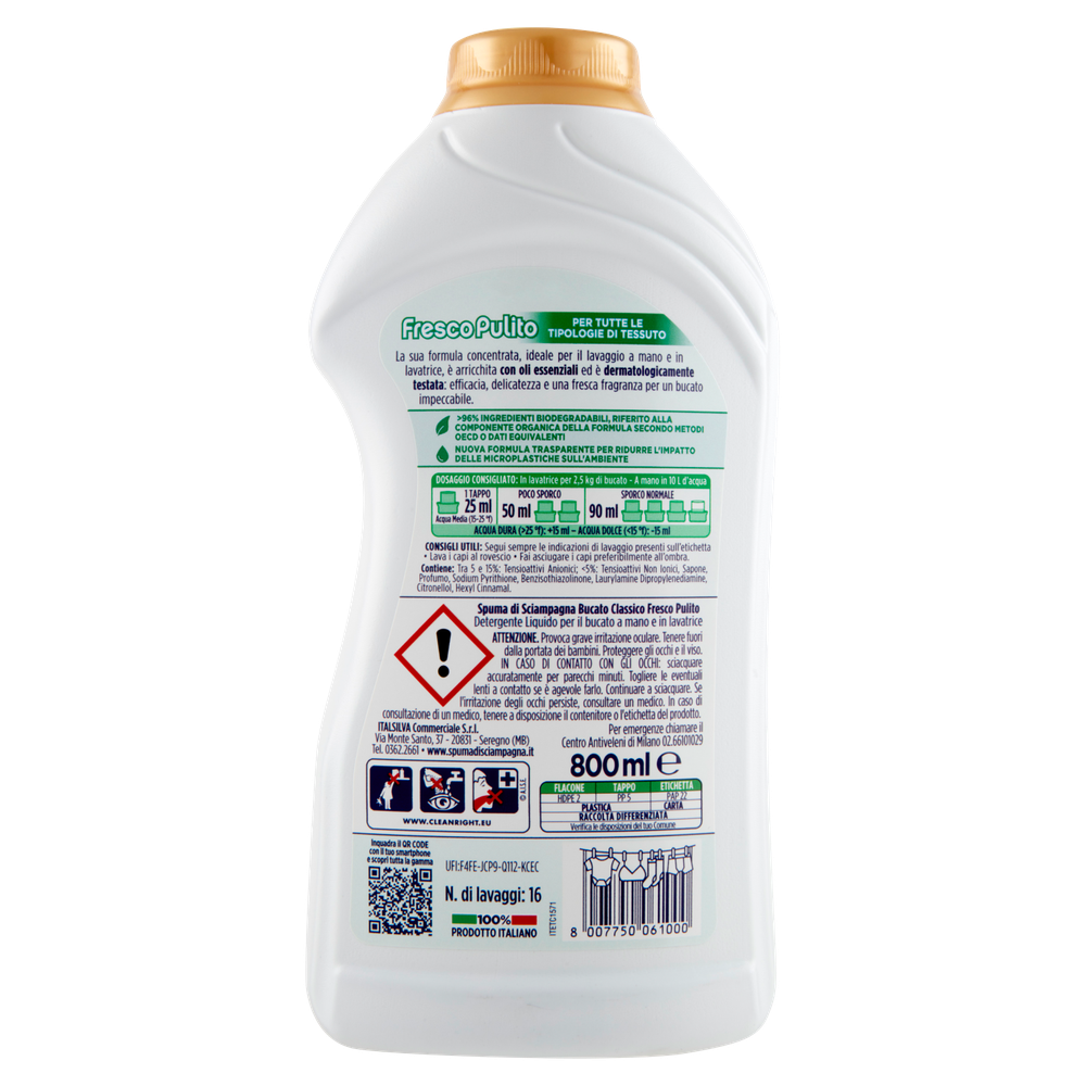Sapone Liquido Per Bucato A Mano Frescopuro Spuma Di Sciampagna - Foto 3