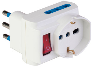 Adattatore Triplo Spina 16a E Presa Pluristandard 2p+t + Interruttore - Foto 1