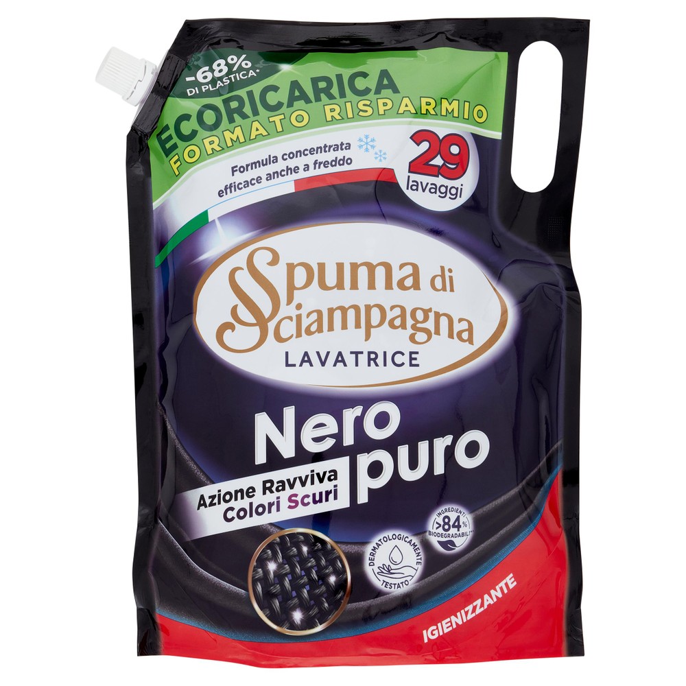 Detersivo Lavatrice Nero Puro Ecoricarica Spuma Di Sciampagna - Foto 1
