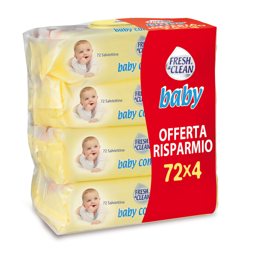 Salviettine Baby Fresh & Clean 4 Conf. Da 72 - Foto 1