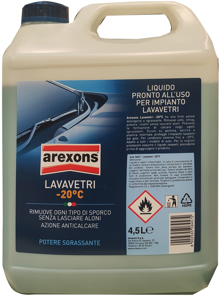 Liquido Per Vaschette Lavavetri Invernale -20° 4,5l Arexons - Foto 1