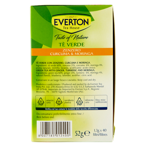 Tè Verde Taste Of Nature Zenzero, Curcuma E Moringa 40x1,3g Everton - Foto 2