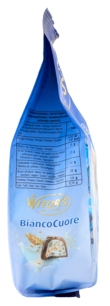 Cioccolatini Bianco Cuore Con Cereali Croccanti E Cacao 14x14g Witor's - Foto 2