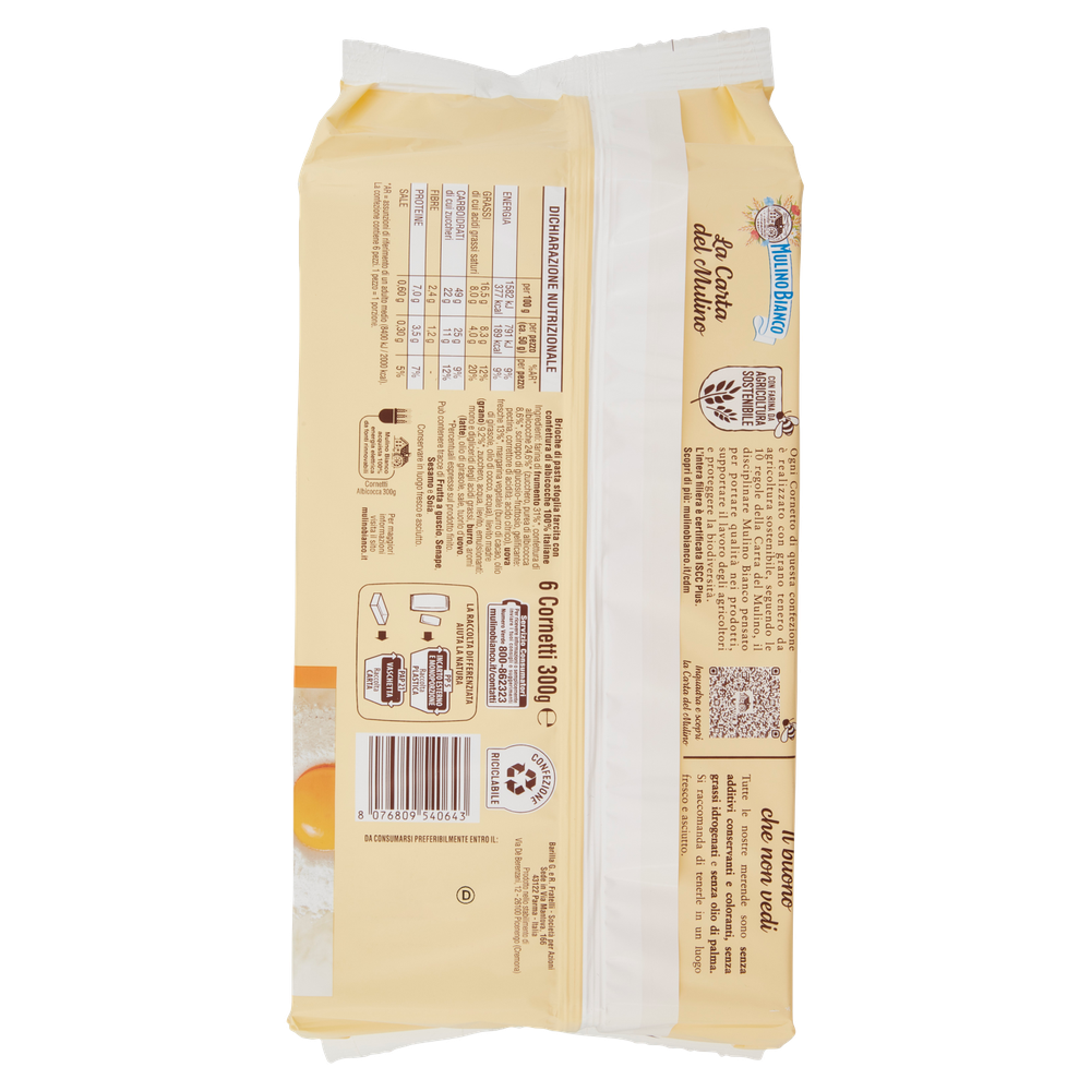 Merendine Cornetti Con Confettura Di Albicocca 6x50g Mulino Bianco - Foto 3