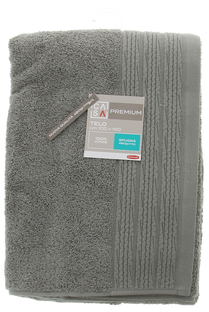 Telo Spugna Cm100x150 Bordo A Rilievo Grigio Medio Casa Premium - Foto 1