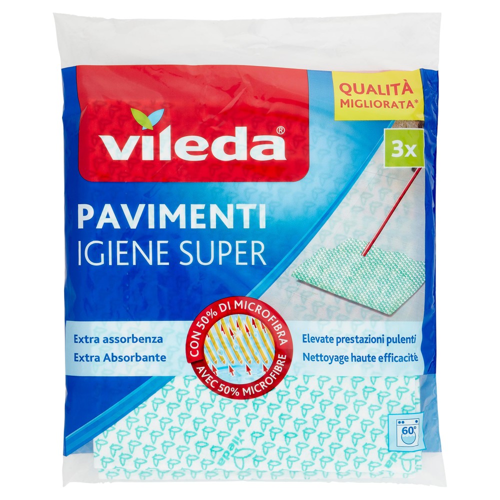 Panni Pavimenti Igiene Super Vileda, Conf. Da Pz.3 - Foto 1