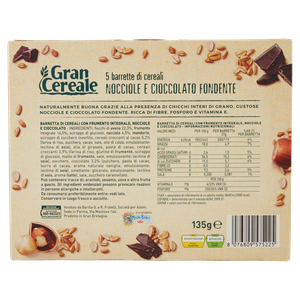 Barrette Di Cereali Nocciole E Cioccolato Fondente Gran Cereale