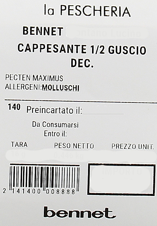 Cappasante Atlantiche 1/2 Guscio Decongelata - Foto 3