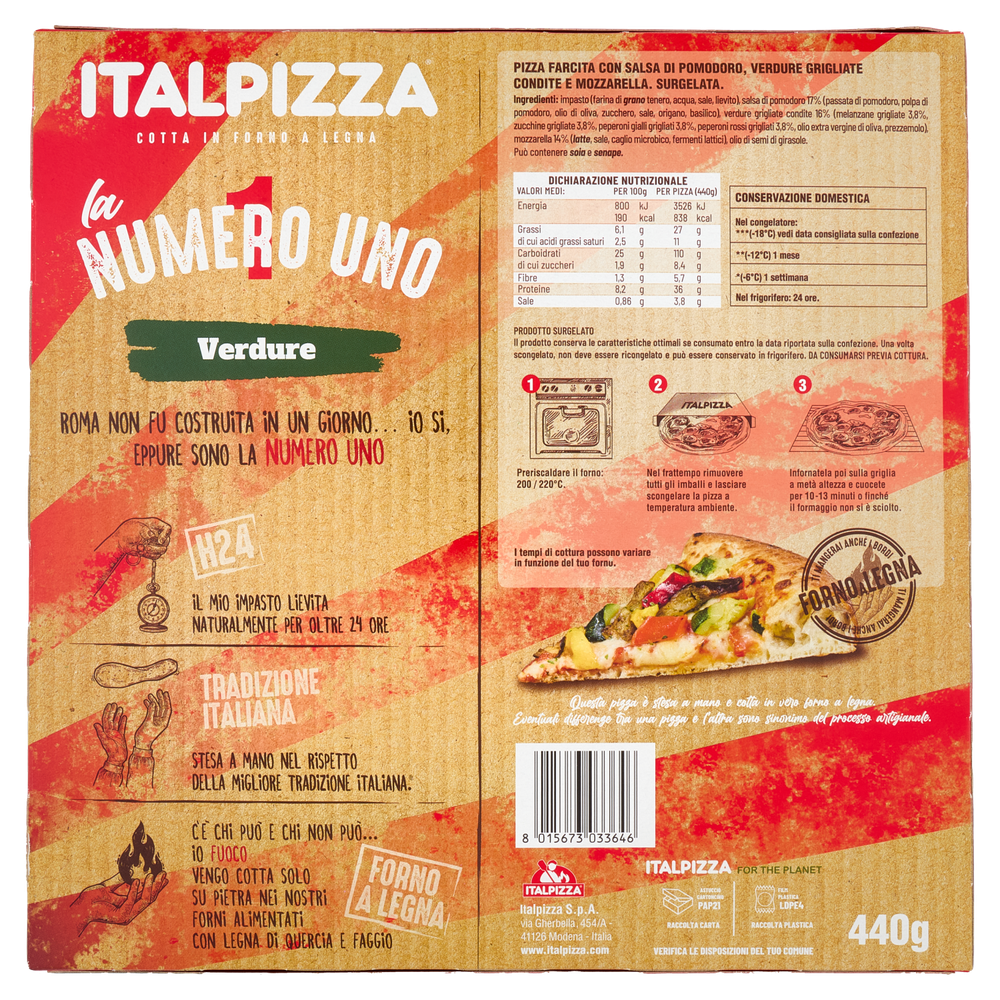 Pizza Farcita Con Verdure Grigliate Condite. Surgelata - Foto 3