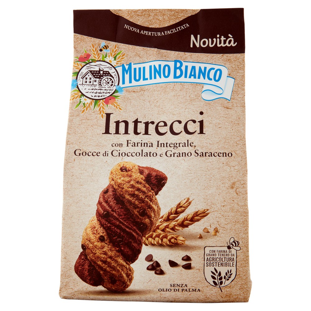 Biscotti Intrecci Con Farina Integrale E Gocce Di Cioccolato Mulino Bi
