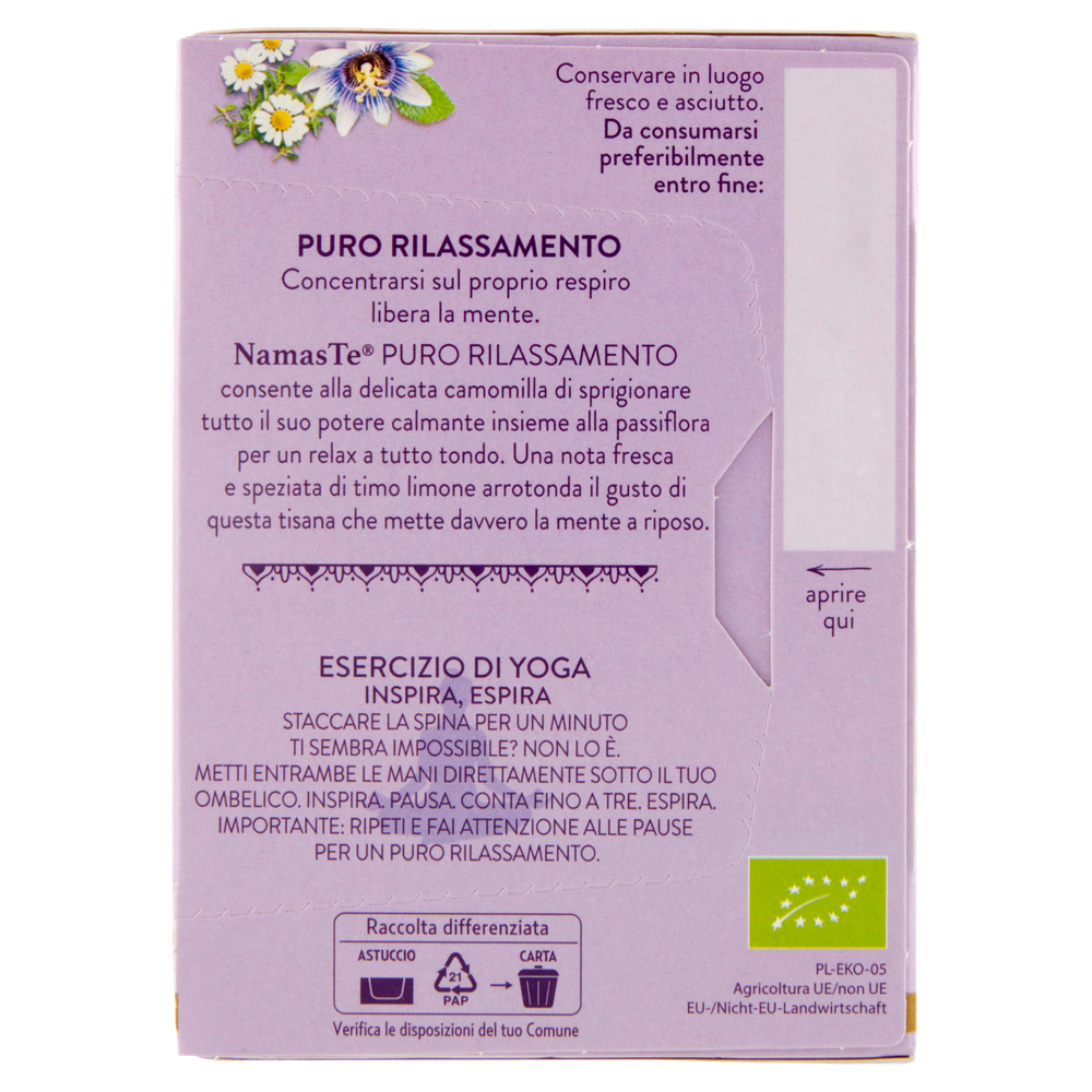 Tisana Ayurvedica Bio Puro Rilassamento In Bustine 15x1,8g Pompadour - Foto 3