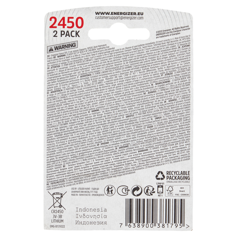 2 Pile Cr2450 Lithium Energizer - Foto 3