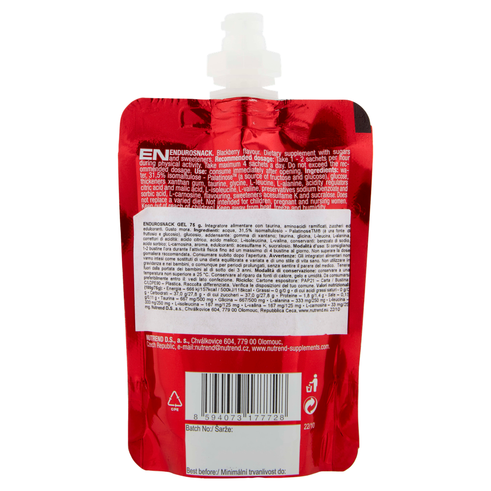 Nutrend Endurosnack Gel Blackberry Flavour 75 G - Foto 3