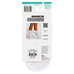 Minicalze Donna Tg.35/38 Bianco Conf Da 3 Pompea