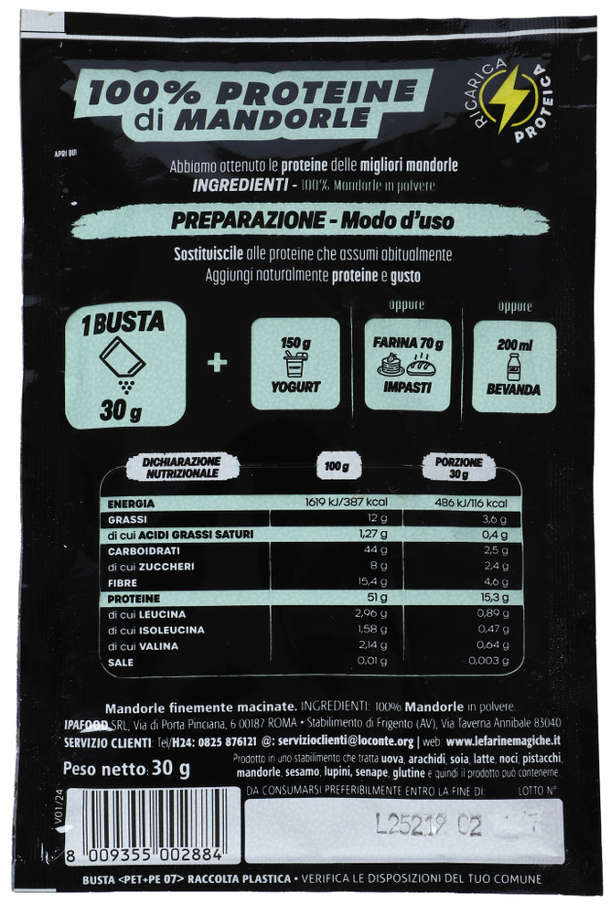 Ricarica Proteica 100% Proteine Di Mandorle In Polvere - Foto 3