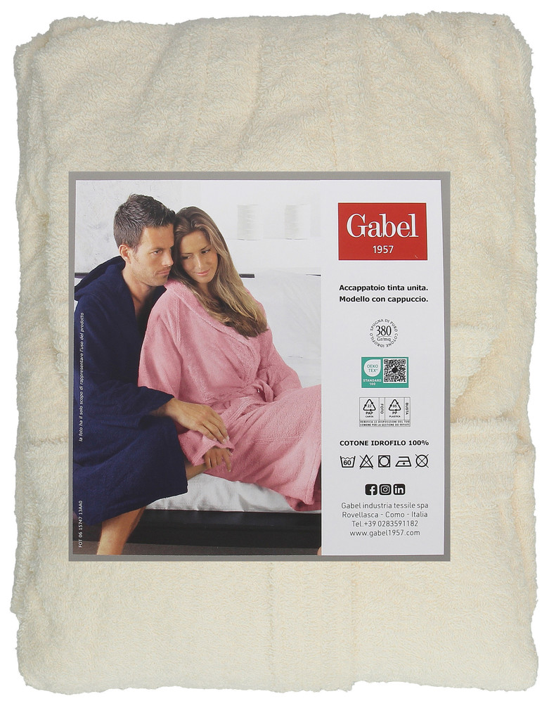 Accappatoio Unisex Con Cappuccio XL Beige Gabel - Foto 1