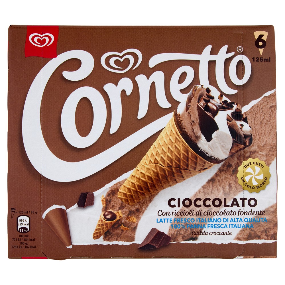 Cornetto Cioccolato 6x76g Algida - Foto 1