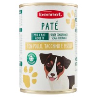 product.preview.arialabel Pate' Cani Con Pollo,Tacchino E Piselli Cani Bennet