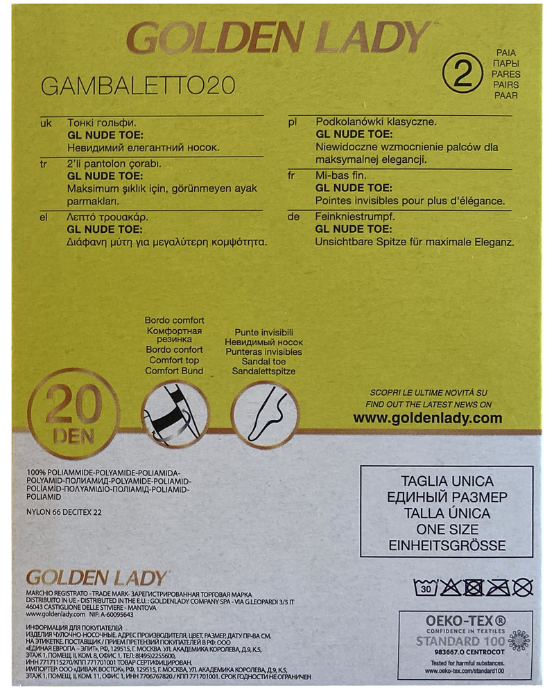 Gambaletti Donna Tg Unica Nero 20 Denari Conf Da 2 Golden Lady - Foto 2