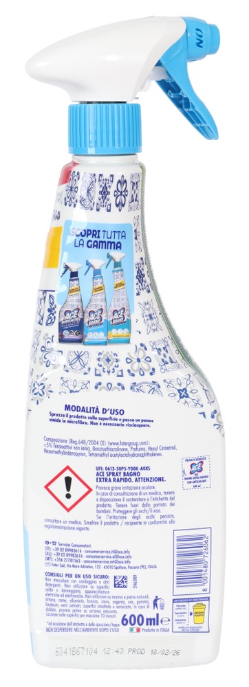 Ace Spray Bagno Extra Rapido 600 Ml - Foto 3