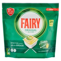 Detergente Per Lavastoviglie Fairy Original Limone , conf . da 28 Detergente Per Lavastoviglie Fairy Original Limone , conf . da 28