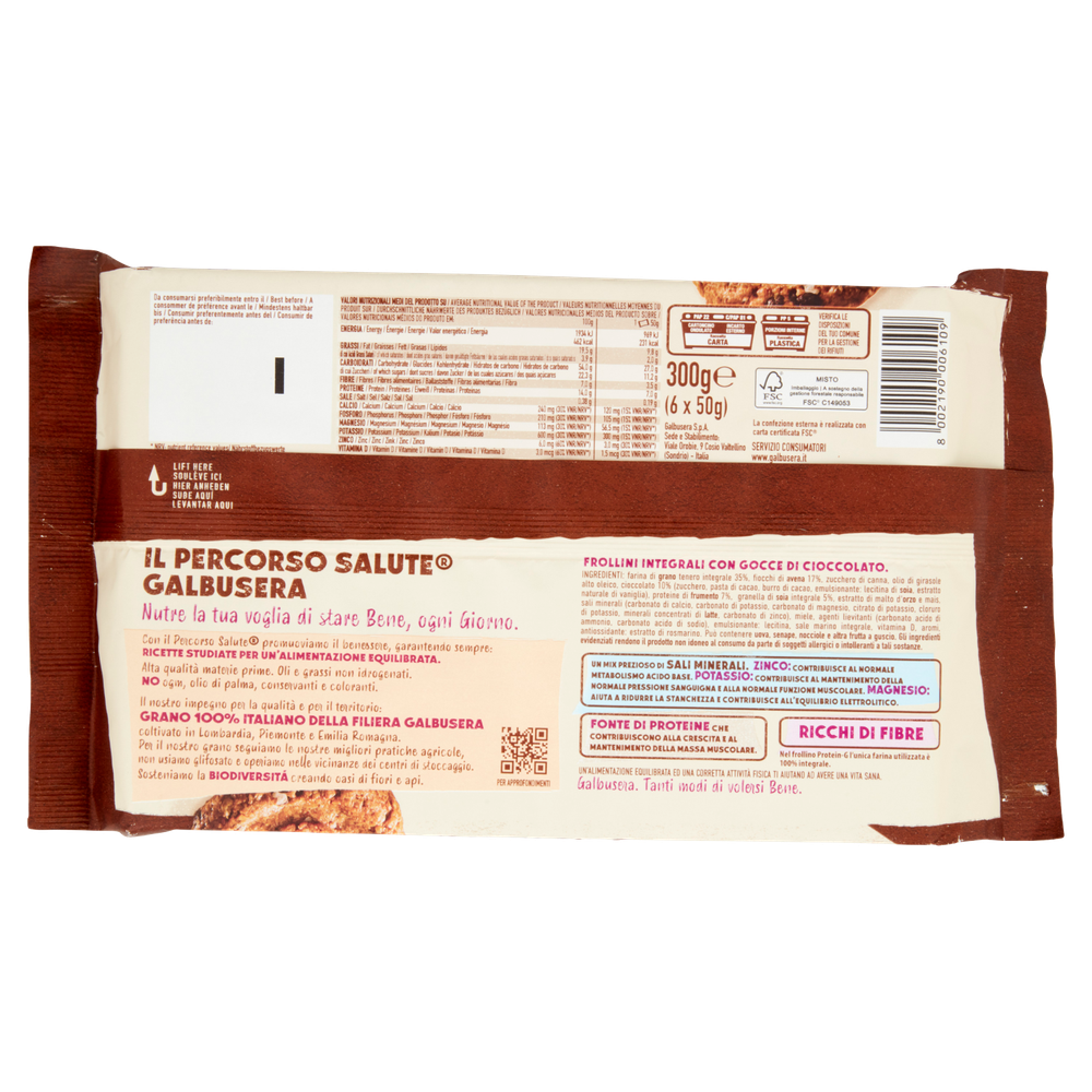 Biscotti Protein-G Con Avena, Soia E Cioccolato 6x50g Galbusera - Foto 3