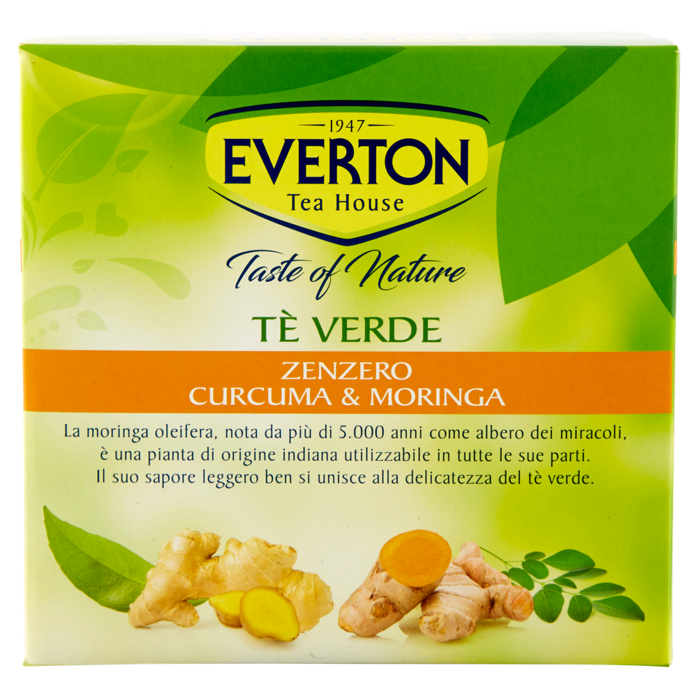 Tè Verde Taste Of Nature Zenzero, Curcuma E Moringa 40x1,3g Everton - Foto 3