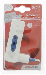 Adattatore Salvaspazio Triplo Spina 10a E 3 Prese 10a Polypool - Foto 2